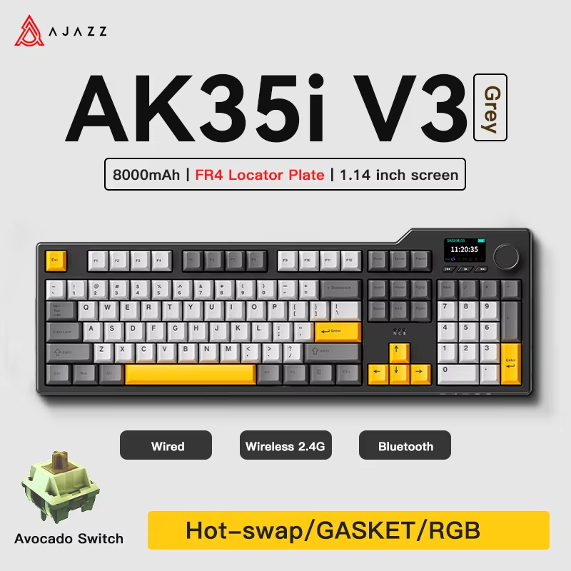 Gaming Keyboard Hot Swappable - Clavier de jeu Ajazz AK35I V3/V4