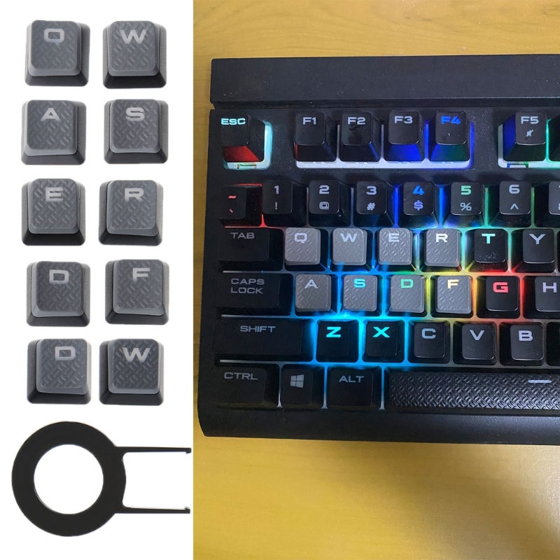 Gaming Keyboard Non Mechanical - Capuchons touches rétroéclairés antidérapants, 10 touches,
