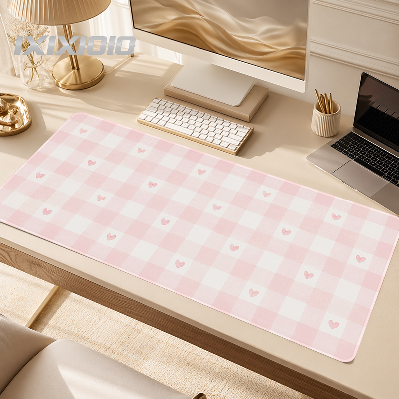 Keyboard Mouse Bundle Gaming - Tapis de souris rose à carreaux