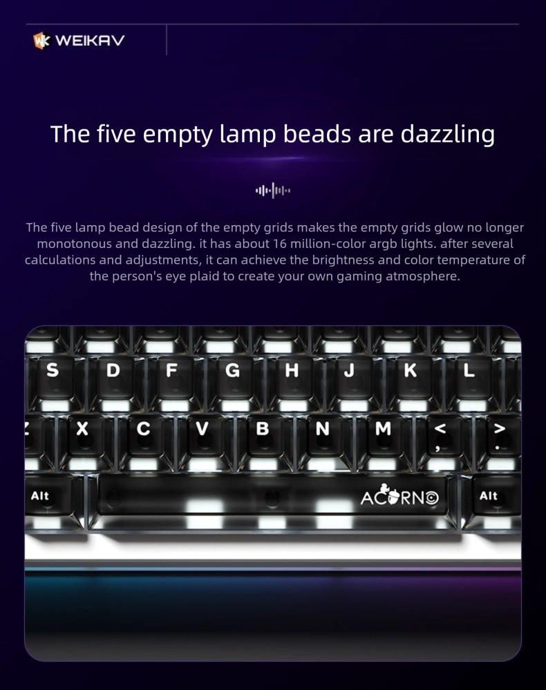 Nouveau WEIKAV Nut65 Kit de cl - Gaming Keyboard Hot Swappable avis et prix