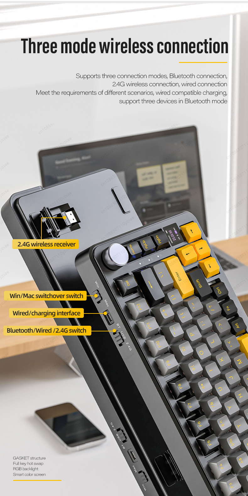 Clavier mécanique AL66 2024, e - Gaming Keyboard Hot Swappable avis et prix